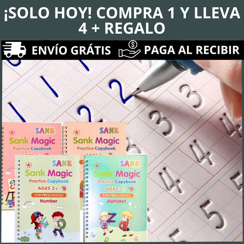 [COMPRA 1 Y LLEVA 4] MAGIC KIDS - LIBROS DIVERTIDOS CON PLUMA MÁGICA PARA APRENDER JUGANDO